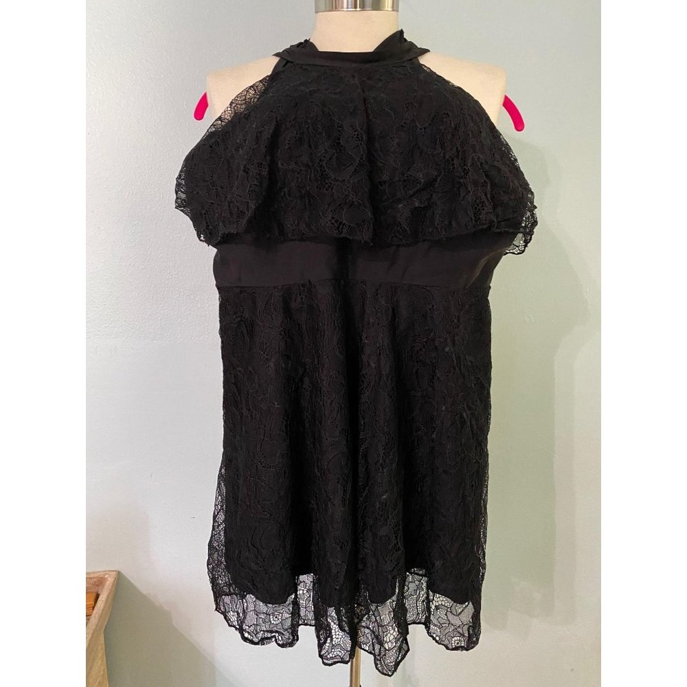 Black Lace Padded Tankini Swim Dress Tunic NWOT